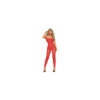 Bodystocking sans couture, fantaisie rouge avec chainettes amovibles 